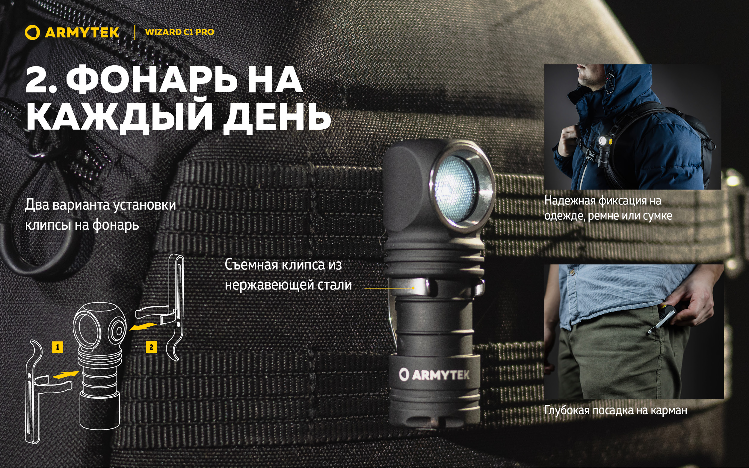 Налобный фонарь Armytek Wizard C1 Pro Magnet USB | Armytek.ru